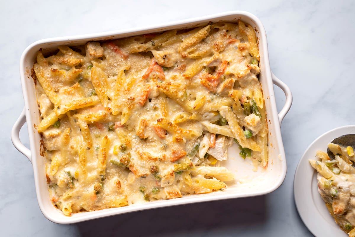 Creamy Chicken and Mushroom Penne Casserole