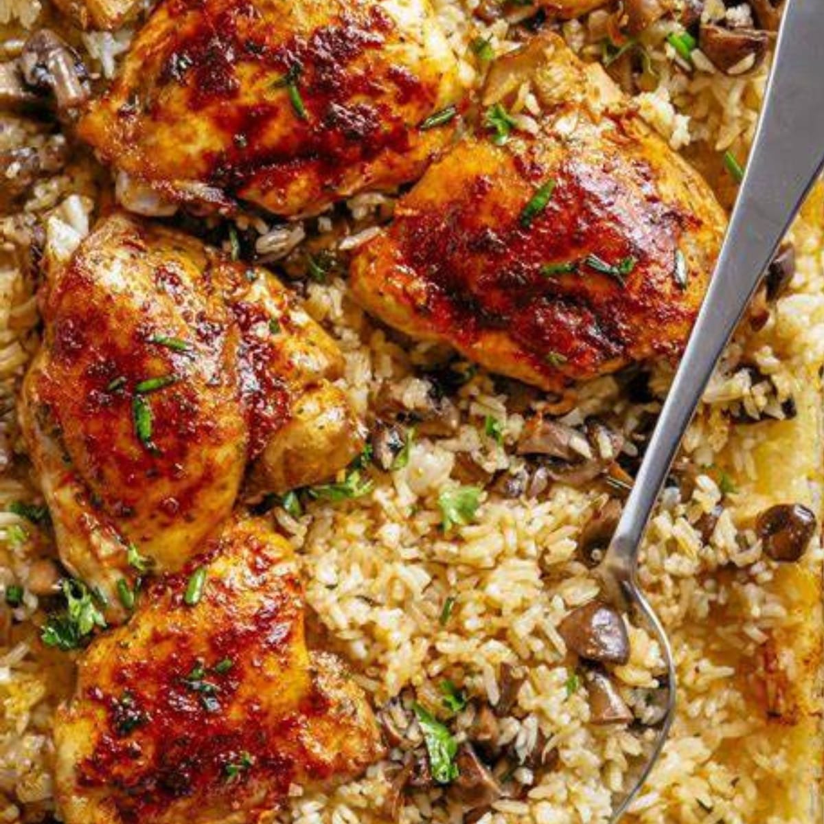 Savory Mushroom Chicken and Rice Casserole